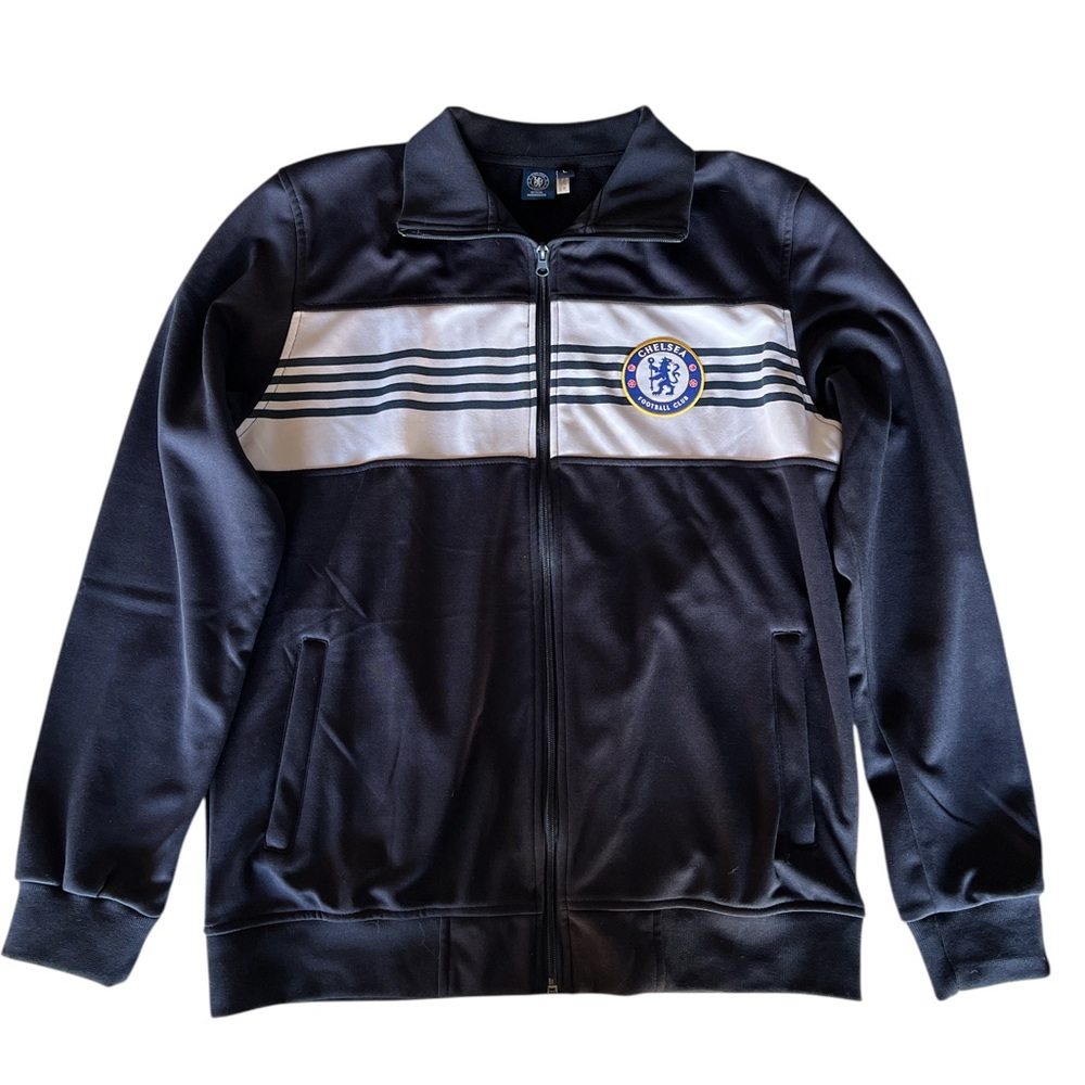 Chelsea Football Club Warm Up Jacket MEN LG Fleece Official Merch Early 2K Zipup